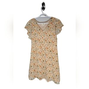 Floral Sheer Flowy Spring Special Event Size M V-Neck Midi Dress Girlie